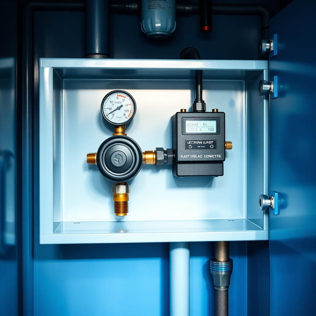Electronic volume corrector and pressure regulator inside a gas metering cabin
